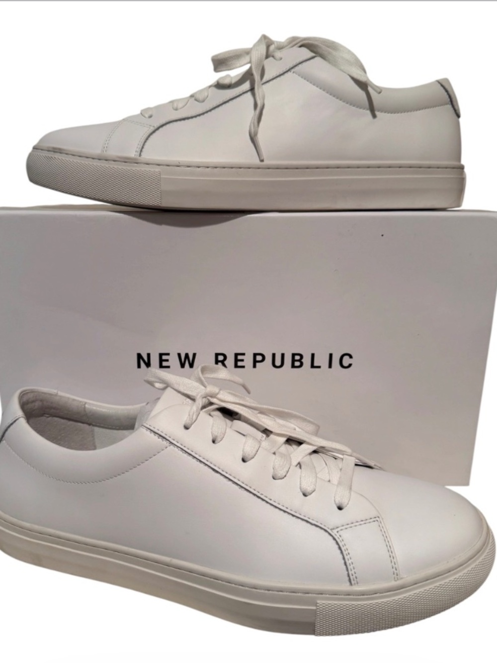 NEW REPUBLIC KURT LEATHER SNEAKER, NEW WITH TAGS